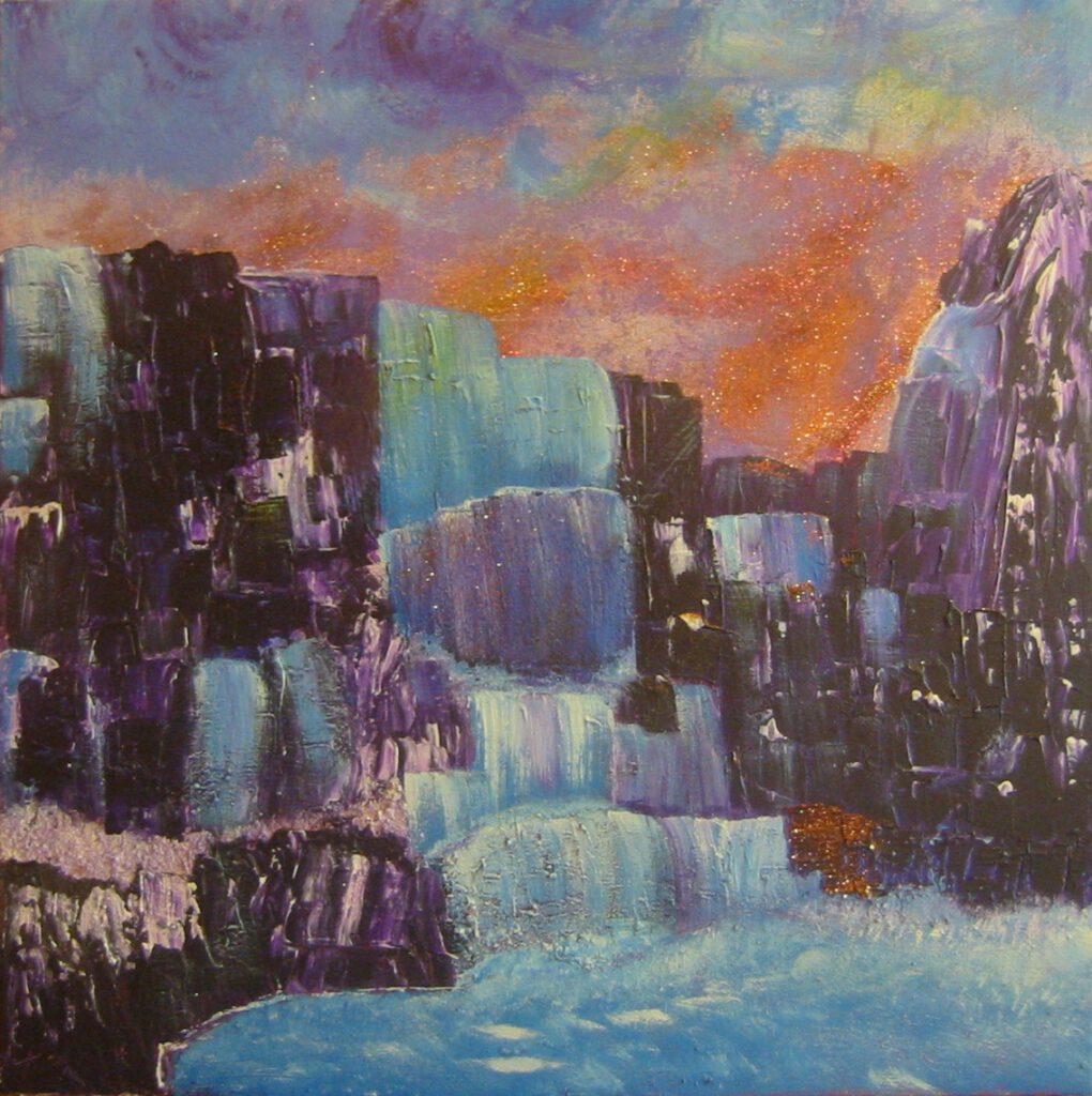 "Wasserfall" Acryl auf Leinwand 60 x 60 cm