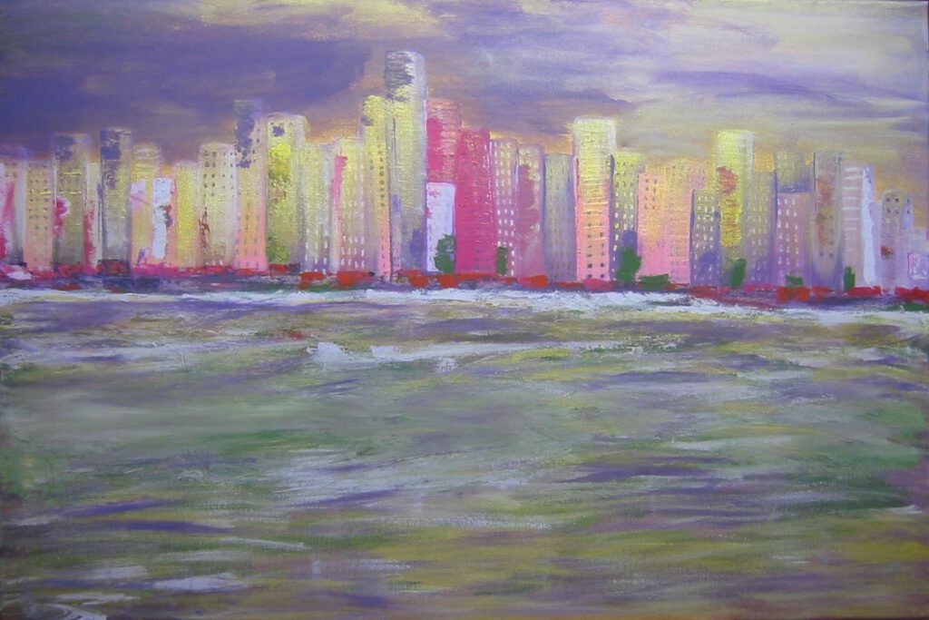 "Stadt am Meer" Acryl auf Leinwand 90 x 60 cm nicht mehr erhältlich