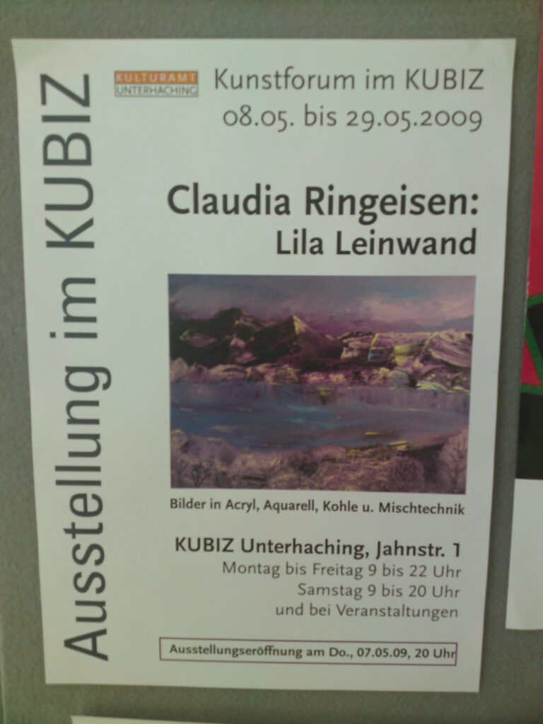 Ausstellung 2009- Kunstforum im KUBIZ Unterhaching Veranstaltungsplakat